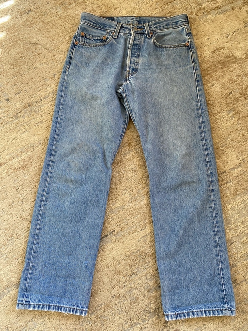 Levi’s Vintage 501s Classic Faded Blue Straight-Leg Jeans Button Fly: W31/L30